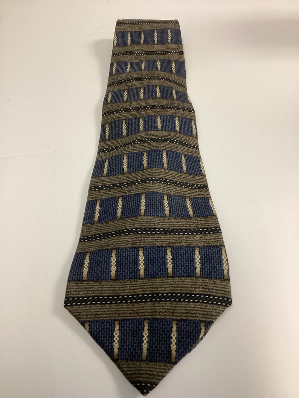jf j.ferrar Gray and Brown Patterned Men's Tie
